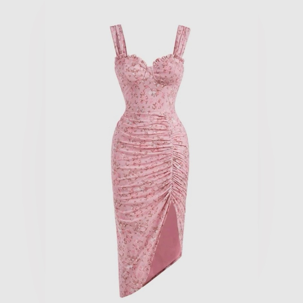Pink floral dress
